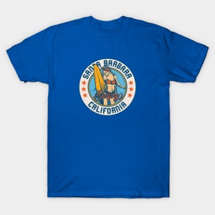 Vintage Surfing Badge for Santa Barbara, California T-Shirt